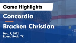 Concordia  vs Bracken Christian  Game Highlights - Dec. 9, 2022
