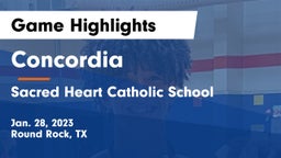 Concordia  vs Sacred Heart Catholic School Game Highlights - Jan. 28, 2023