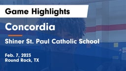 Concordia  vs Shiner St. Paul Catholic School Game Highlights - Feb. 7, 2023