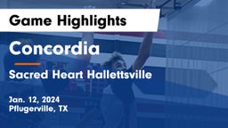 Concordia  vs Sacred Heart Hallettsville Game Highlights - Jan. 12, 2024