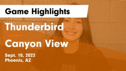 Thunderbird  vs Canyon View  Game Highlights - Sept. 10, 2022