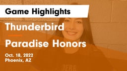 Thunderbird  vs Paradise Honors  Game Highlights - Oct. 18, 2022