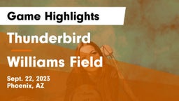 Thunderbird  vs Williams Field  Game Highlights - Sept. 22, 2023