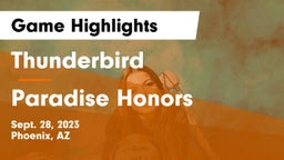 Thunderbird  vs Paradise Honors  Game Highlights - Sept. 28, 2023