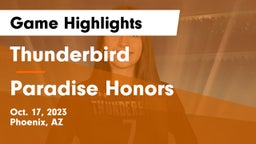 Thunderbird  vs Paradise Honors  Game Highlights - Oct. 17, 2023