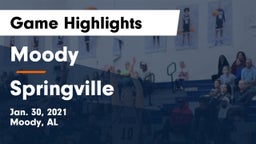 Moody  vs Springville  Game Highlights - Jan. 30, 2021