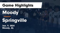 Moody  vs Springville  Game Highlights - Jan. 9, 2024
