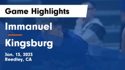 Immanuel  vs Kingsburg  Game Highlights - Jan. 13, 2023