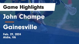 John Champe   vs Gainesville  Game Highlights - Feb. 29, 2024