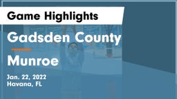 Gadsden County  vs Munroe  Game Highlights - Jan. 22, 2022