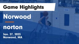 Norwood  vs norton   Game Highlights - Jan. 27, 2023
