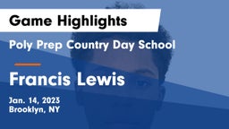 Poly Prep Country Day School vs Francis Lewis Game Highlights - Jan. 14, 2023