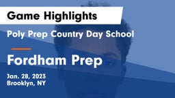 Poly Prep Country Day School vs Fordham Prep  Game Highlights - Jan. 28, 2023