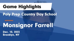 Poly Prep Country Day School vs Monsignor Farrell  Game Highlights - Dec. 10, 2023