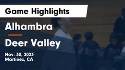 Alhambra  vs Deer Valley  Game Highlights - Nov. 30, 2023