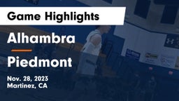 Alhambra  vs Piedmont  Game Highlights - Nov. 28, 2023