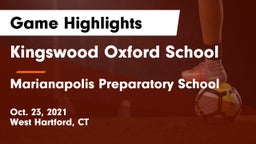 Kingswood Oxford School vs Marianapolis Preparatory School Game Highlights - Oct. 23, 2021