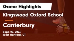 Kingswood Oxford School vs Canterbury  Game Highlights - Sept. 20, 2023