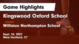 Kingswood Oxford School vs Williston Northampton School Game Highlights - Sept. 24, 2022