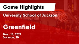 University School of Jackson vs Greenfield  Game Highlights - Nov. 16, 2021