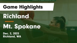 Richland  vs Mt. Spokane Game Highlights - Dec. 2, 2023
