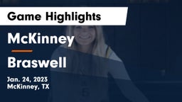 McKinney  vs Braswell  Game Highlights - Jan. 24, 2023
