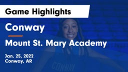 Conway  vs Mount St. Mary Academy Game Highlights - Jan. 25, 2022