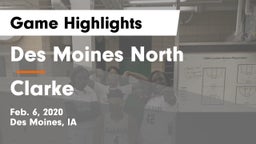 Des Moines North  vs Clarke  Game Highlights - Feb. 6, 2020