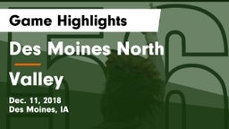Des Moines North  vs Valley  Game Highlights - Dec. 11, 2018