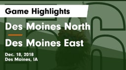 Des Moines North  vs Des Moines East  Game Highlights - Dec. 18, 2018