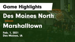 Des Moines North  vs Marshalltown  Game Highlights - Feb. 1, 2021