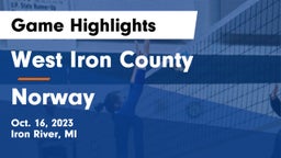 West Iron County  vs Norway  Game Highlights - Oct. 16, 2023