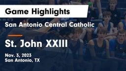 San Antonio Central Catholic  vs St. John XXIII  Game Highlights - Nov. 3, 2023