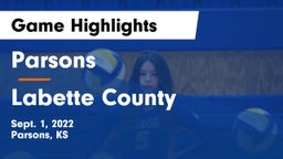 Parsons  vs Labette County  Game Highlights - Sept. 1, 2022
