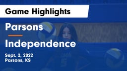Parsons  vs Independence  Game Highlights - Sept. 2, 2022