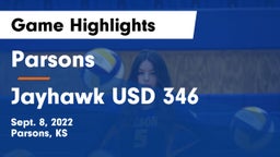 Parsons  vs Jayhawk USD 346 Game Highlights - Sept. 8, 2022