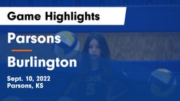 Parsons  vs Burlington  Game Highlights - Sept. 10, 2022