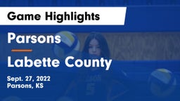 Parsons  vs Labette County  Game Highlights - Sept. 27, 2022