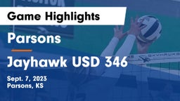 Parsons  vs Jayhawk USD 346 Game Highlights - Sept. 7, 2023