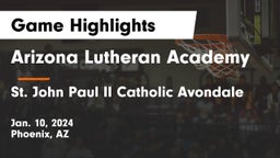 Arizona Lutheran Academy  vs St. John Paul II Catholic Avondale Game Highlights - Jan. 10, 2024