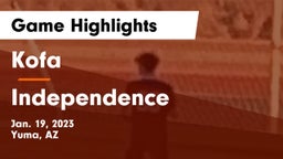 Kofa  vs Independence  Game Highlights - Jan. 19, 2023