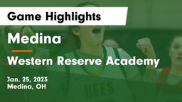 Medina  vs Western Reserve Academy Game Highlights - Jan. 25, 2023