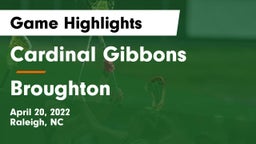 Cardinal Gibbons  vs Broughton  Game Highlights - April 20, 2022