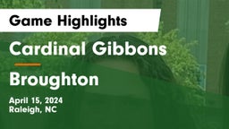 Cardinal Gibbons  vs Broughton  Game Highlights - April 15, 2024