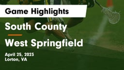 South County  vs West Springfield  Game Highlights - April 25, 2023