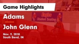 Adams  vs John Glenn Game Highlights - Nov. 9, 2018