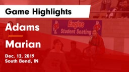 Adams  vs Marian  Game Highlights - Dec. 12, 2019