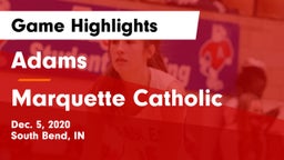 Adams  vs Marquette Catholic  Game Highlights - Dec. 5, 2020