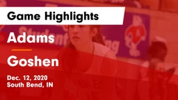 Adams  vs Goshen  Game Highlights - Dec. 12, 2020