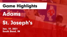 Adams  vs St. Joseph's  Game Highlights - Jan. 19, 2021